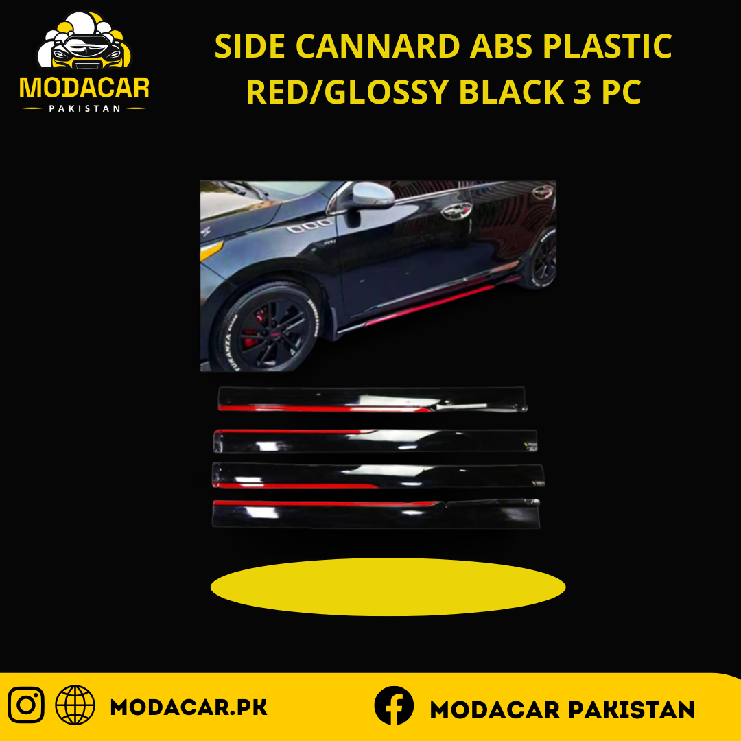 Side cannard abs plastic red/glossy black 3 pc