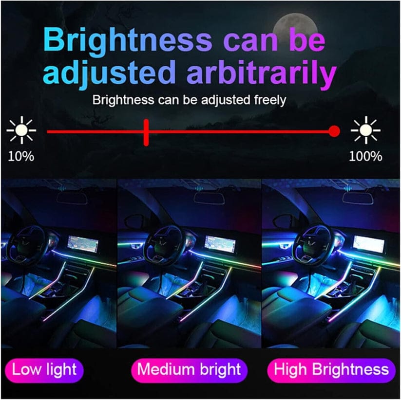 MPower Premium RGB Color Streamer Car Music Ambient Light Strip Flexible RGB App Remote 18 in 1