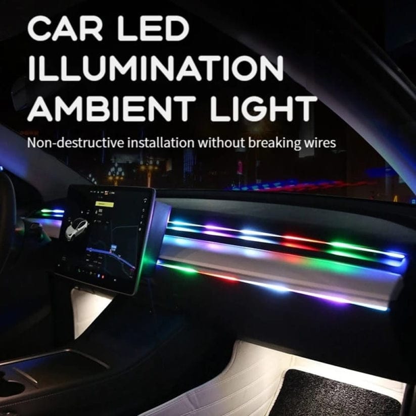 Car Ambient Light RGB Light Neon Strip APP Control Strips 2pcs and 1pc