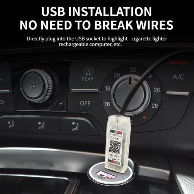 Car Ambient Light RGB Light Neon Strip APP Control Strips 2pcs and 1pc