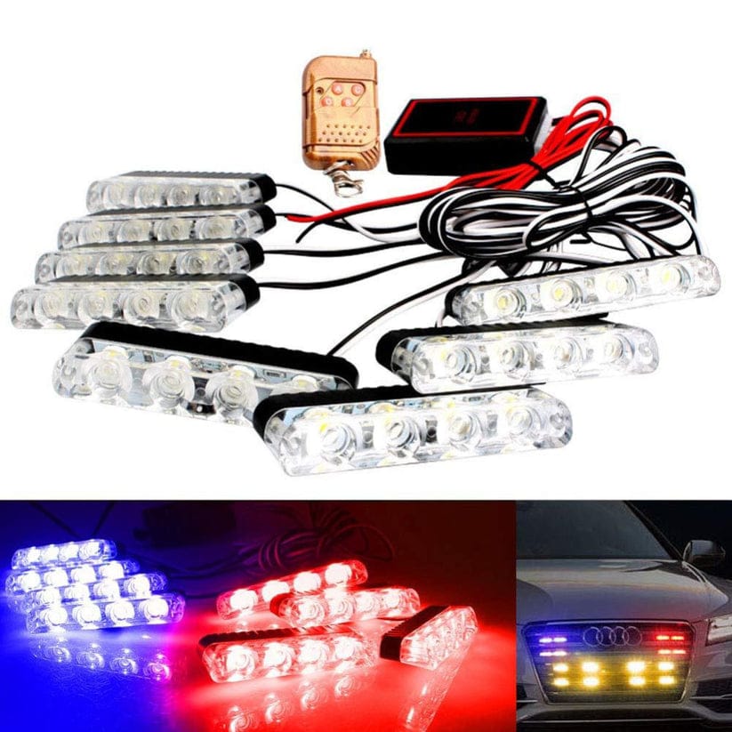 Led Strobe Police Dashboard Flash Light with Remote Multi Modes 4pc 8pcs